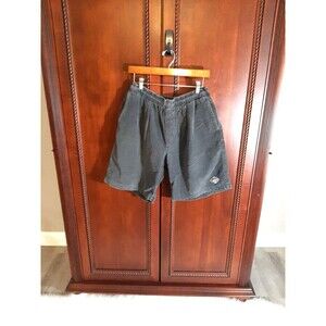 VINTAGE Zeppelin 1990's Men's M Elastic Waist Drawstring Corduroy Shorts Gray
